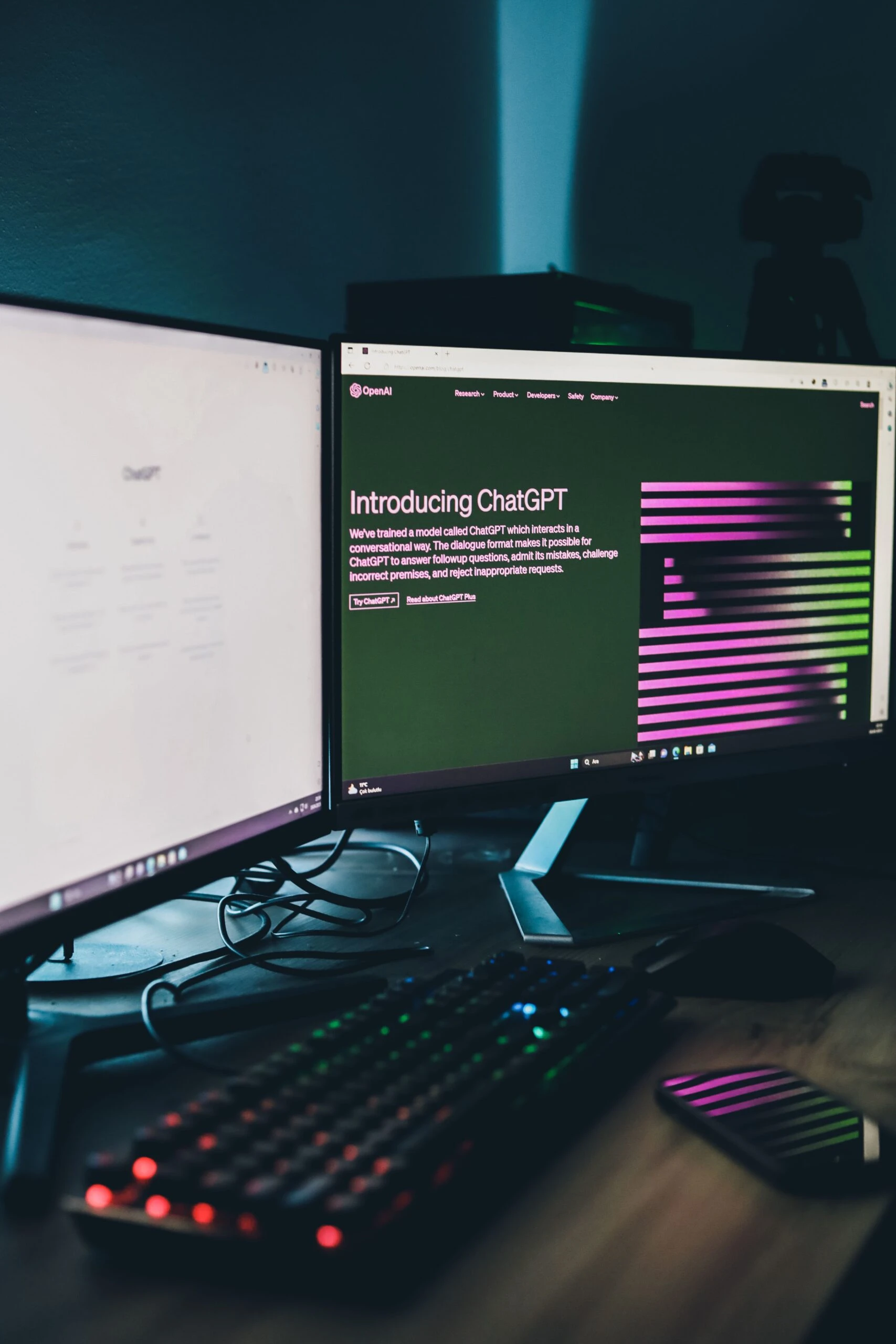 AI on a computer screen
